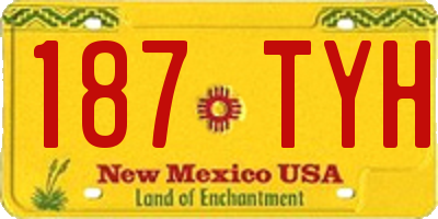 NM license plate 187TYH