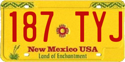 NM license plate 187TYJ