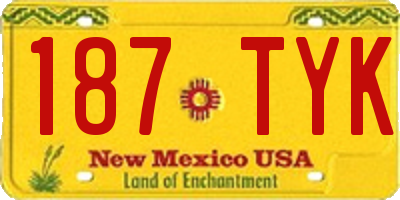 NM license plate 187TYK