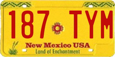 NM license plate 187TYM