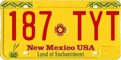 NM license plate 187TYT