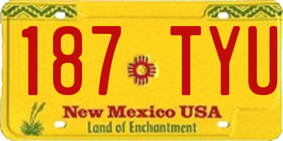 NM license plate 187TYU