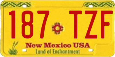 NM license plate 187TZF