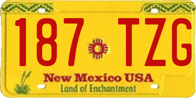 NM license plate 187TZG