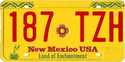 NM license plate 187TZH