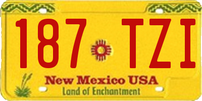 NM license plate 187TZI