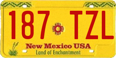 NM license plate 187TZL