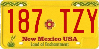 NM license plate 187TZY