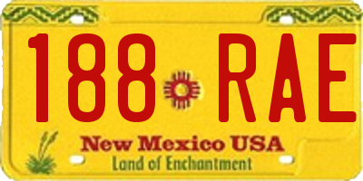 NM license plate 188RAE