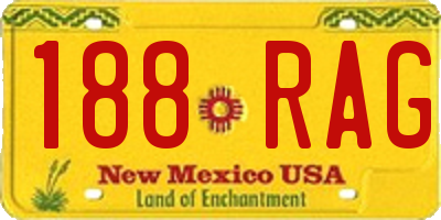 NM license plate 188RAG