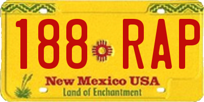 NM license plate 188RAP