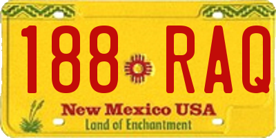NM license plate 188RAQ