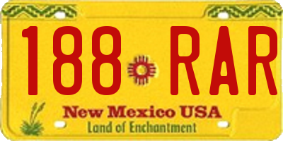 NM license plate 188RAR