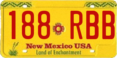 NM license plate 188RBB