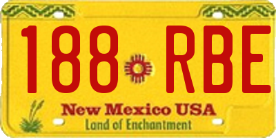 NM license plate 188RBE