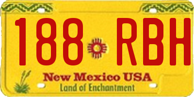 NM license plate 188RBH