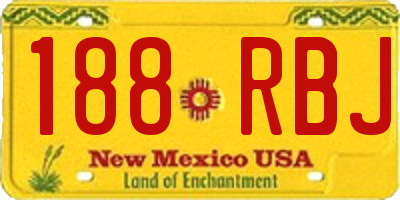 NM license plate 188RBJ