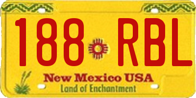NM license plate 188RBL