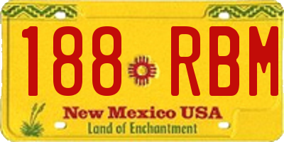 NM license plate 188RBM