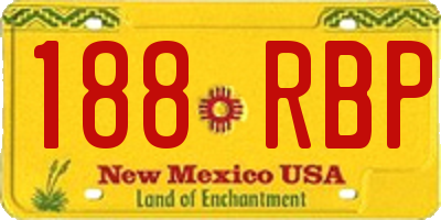 NM license plate 188RBP