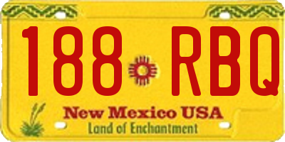 NM license plate 188RBQ