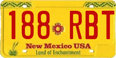 NM license plate 188RBT