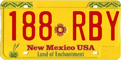 NM license plate 188RBY