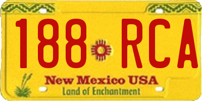 NM license plate 188RCA