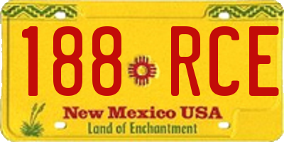 NM license plate 188RCE