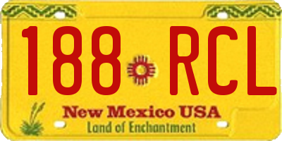 NM license plate 188RCL