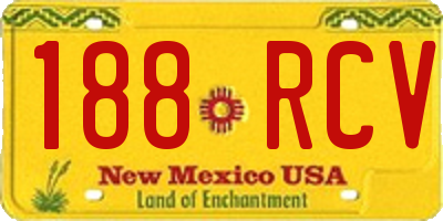 NM license plate 188RCV