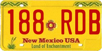 NM license plate 188RDB
