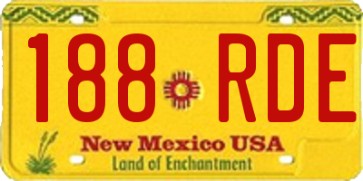 NM license plate 188RDE