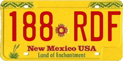 NM license plate 188RDF