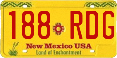 NM license plate 188RDG