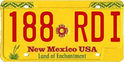 NM license plate 188RDI