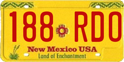 NM license plate 188RDO