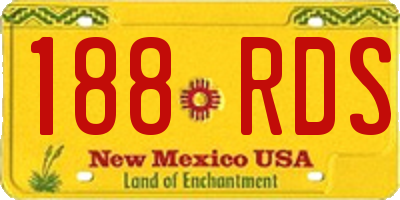 NM license plate 188RDS