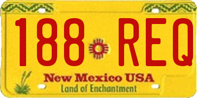 NM license plate 188REQ