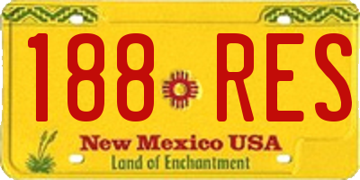 NM license plate 188RES