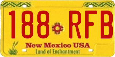 NM license plate 188RFB