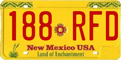 NM license plate 188RFD