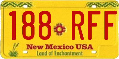NM license plate 188RFF