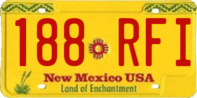 NM license plate 188RFI