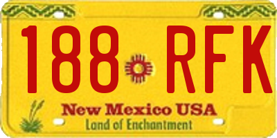 NM license plate 188RFK