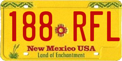 NM license plate 188RFL