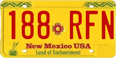 NM license plate 188RFN