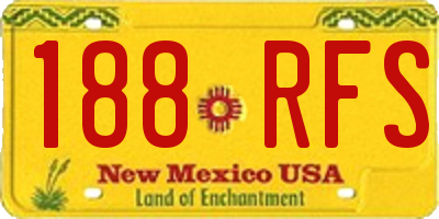 NM license plate 188RFS