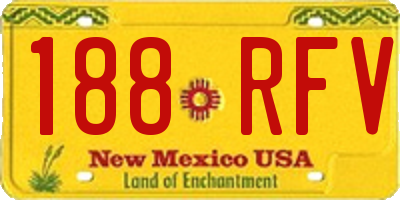 NM license plate 188RFV