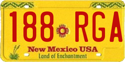 NM license plate 188RGA